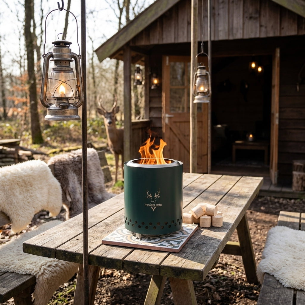 Tingelbok® Ember Green™ – Compacte Smokeless Fire Pit 22 cm