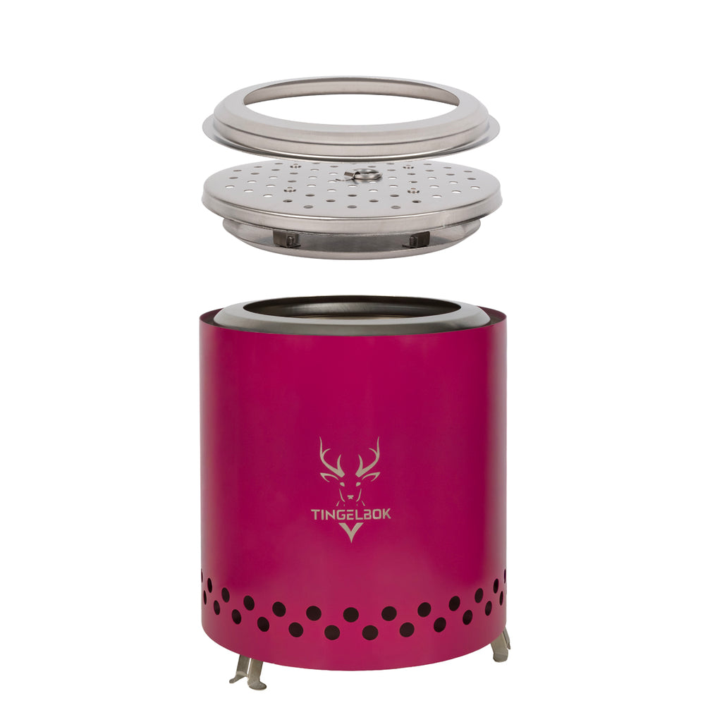 Rookloze vuurkorf – inclusief starterkit – ideaal Vaderdag cadeau – Tingelbok Ember Pink
