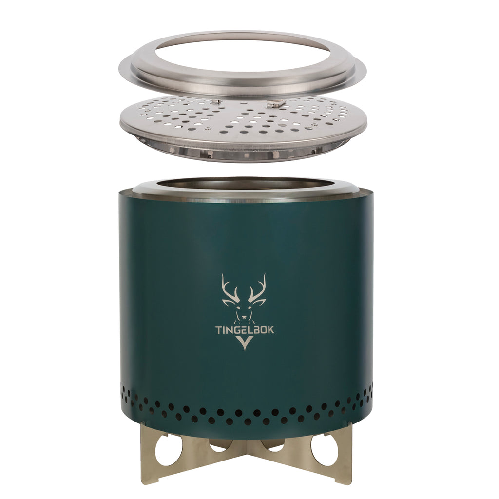 Rookloze vuurkorf - medium design fire pit -  inclusief starterkit - ideaal Vaderdag cadeau - Tingelbok Flame