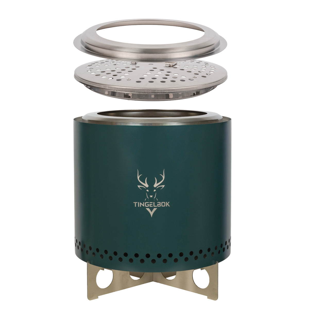 Rookloze vuurkorf - medium design fire pit -  inclusief starterkit - ideaal Vaderdag cadeau - Tingelbok Flame