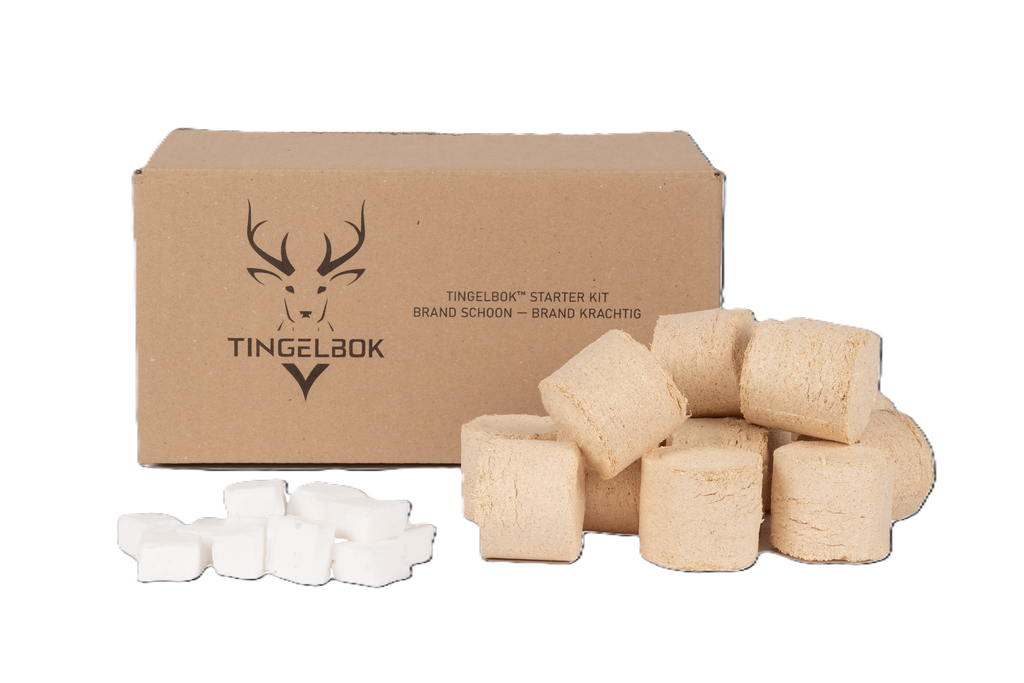 Bokkieblokken™ Starterkit – 4,5 kg Mini Houtblokken + Aanmaakblokjes `