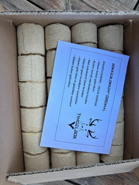 Bokkieblokken™ XL – 9 kg originele mini houtblokken voor rookvrije vuurkorven