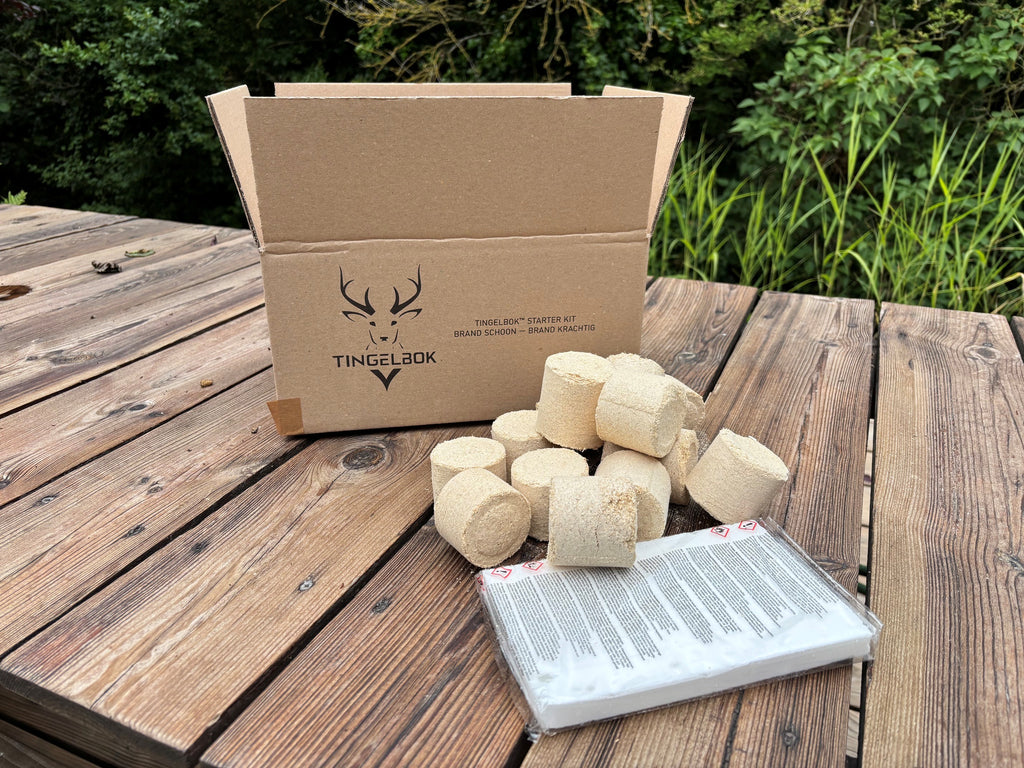 Rookloze vuurkorf – inclusief starterkit – ideaal Vaderdag cadeau – Tingelbok Ember Green